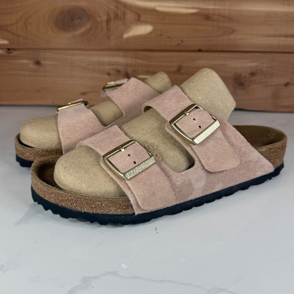 Birkenstock Shoes - Birkenstock Arizona Suede Leather Sandals Pink Rose Womens 39 EU - 8/ 8.5